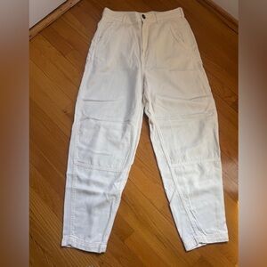 Everlane Cream Tencel Barrel Leg Pants Size 6